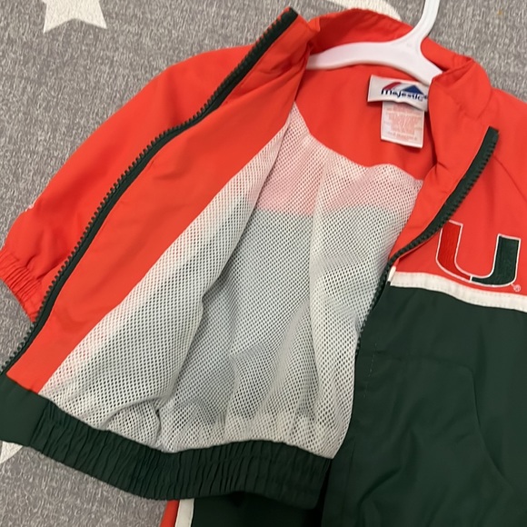 Vintage Majestic University of Miami Hurricanes Tracksuit size 6-12 months - Picture 5 of 6
